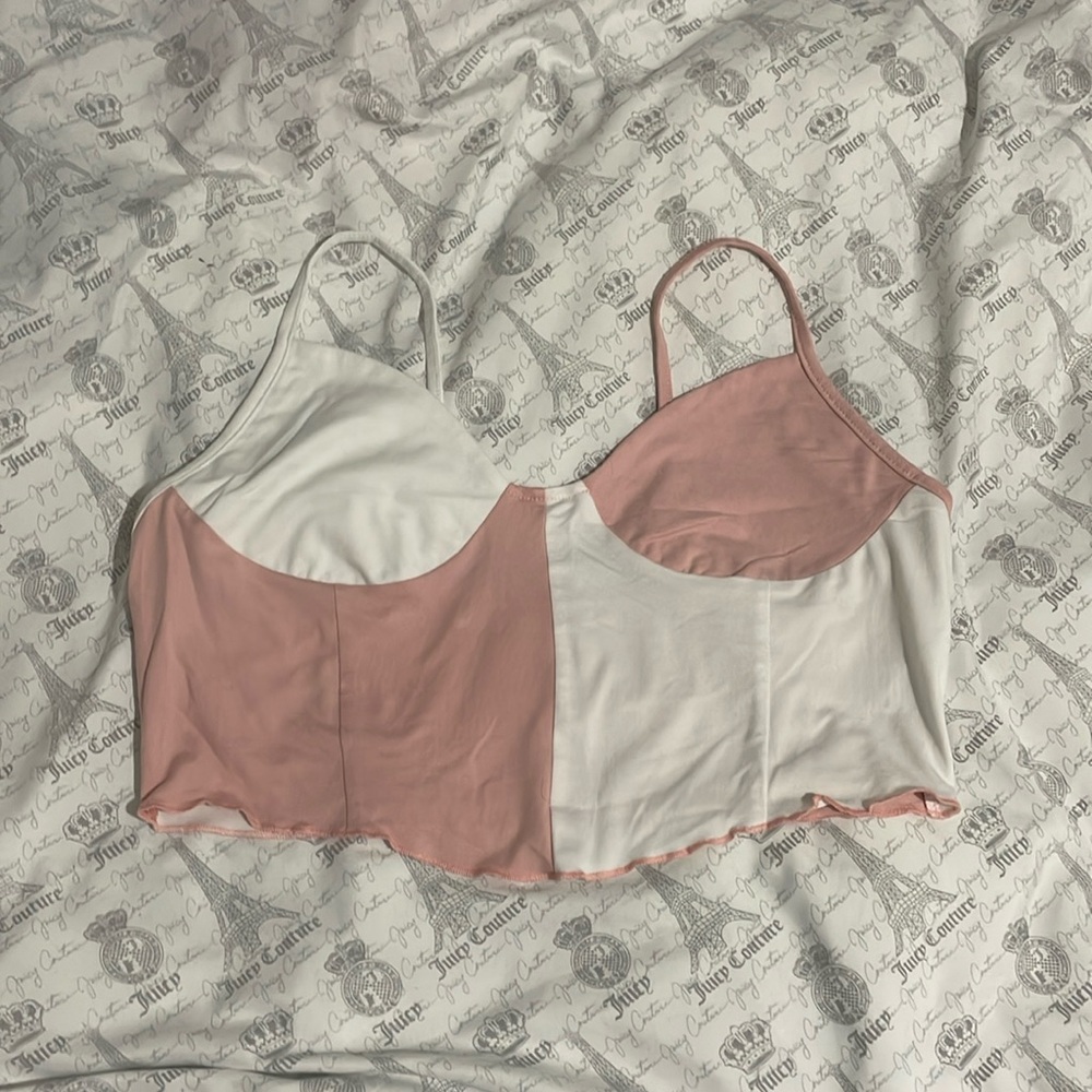 *never worn* shein corset style mismatched crop top